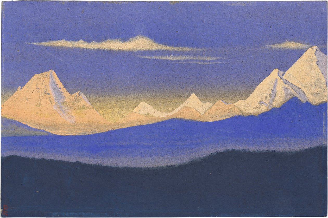 Himalaja par Roerich, Nicholas (1874-1947). Tempera pahville, koko: 30,5x45,7 tekijältä Nicholas Roerich