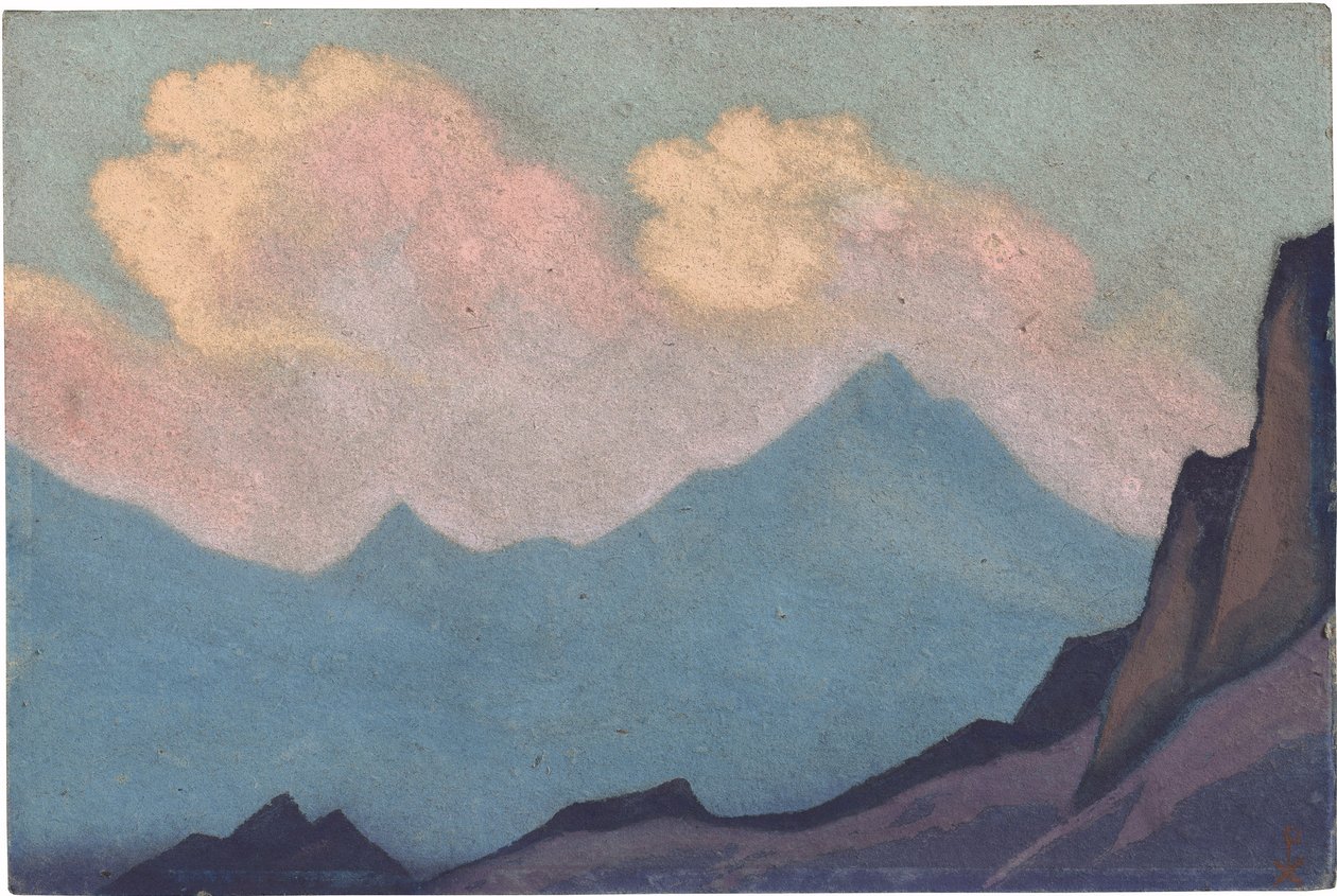 Himalaja par Roerich, Nicholas (1874-1947). Tempera kartongille, koko: 30,5x45,7 tekijältä Nicholas Roerich