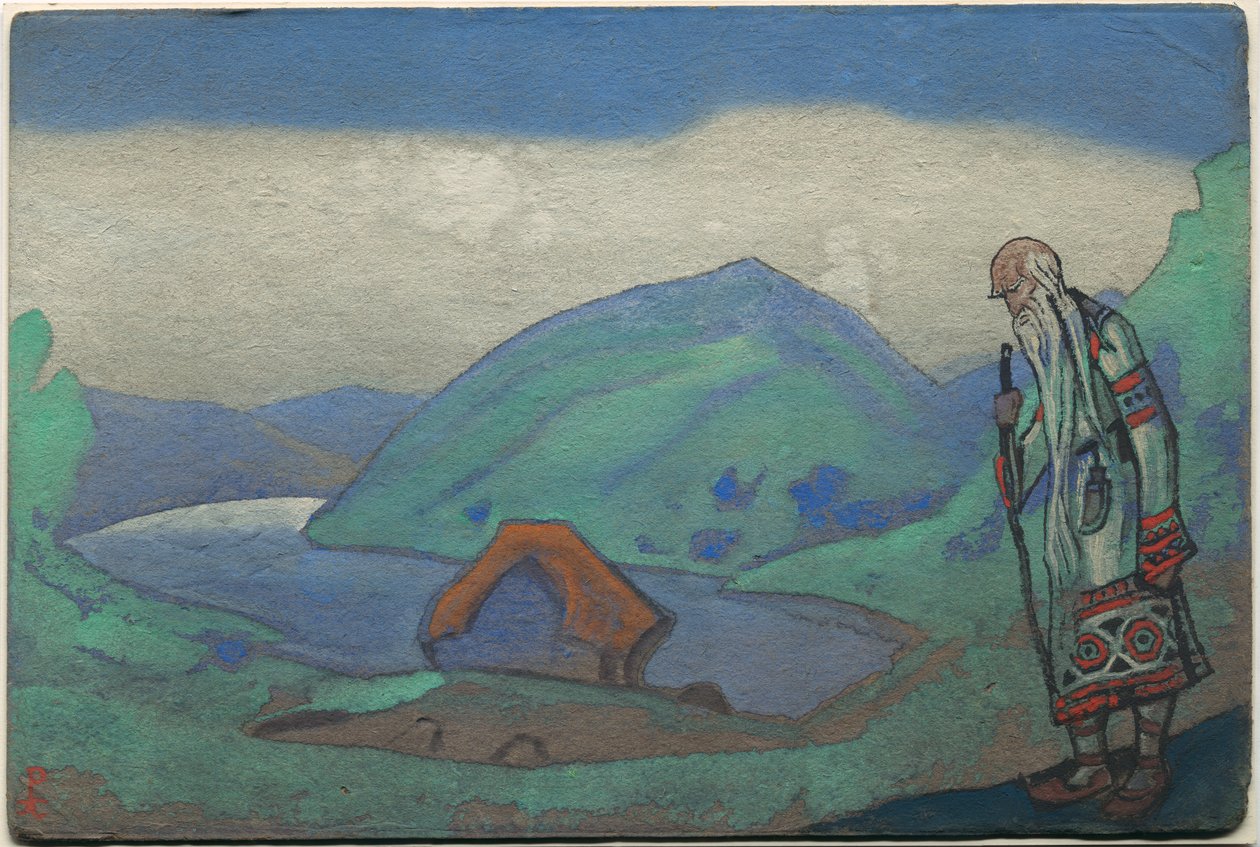 The Sage, lavastus- ja pukusuunnittelu Stravinskyn balettiin "Le Sacre du Printemps", 1944 tekijältä Nicholas Roerich