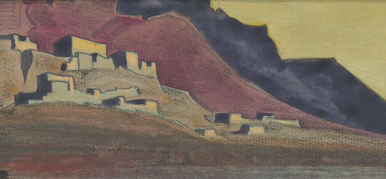Tiibetin linnoitukset, luonnos, 1932 tekijältä Nicholas Roerich