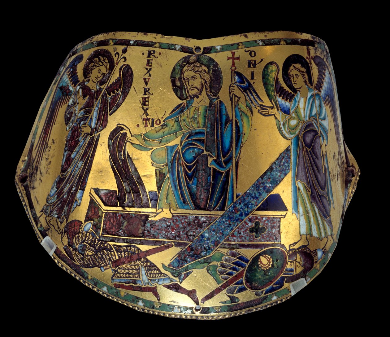 Armilla: Ylösnousemus. Meusen kupari- ja emalirannekoru. Nicolas Verdunin työpaja (n. 1130/50-1205) Keskiaika, n. 1170-1180. Pariisi, Musee du Louvre tekijältä Nicholas of Verdun