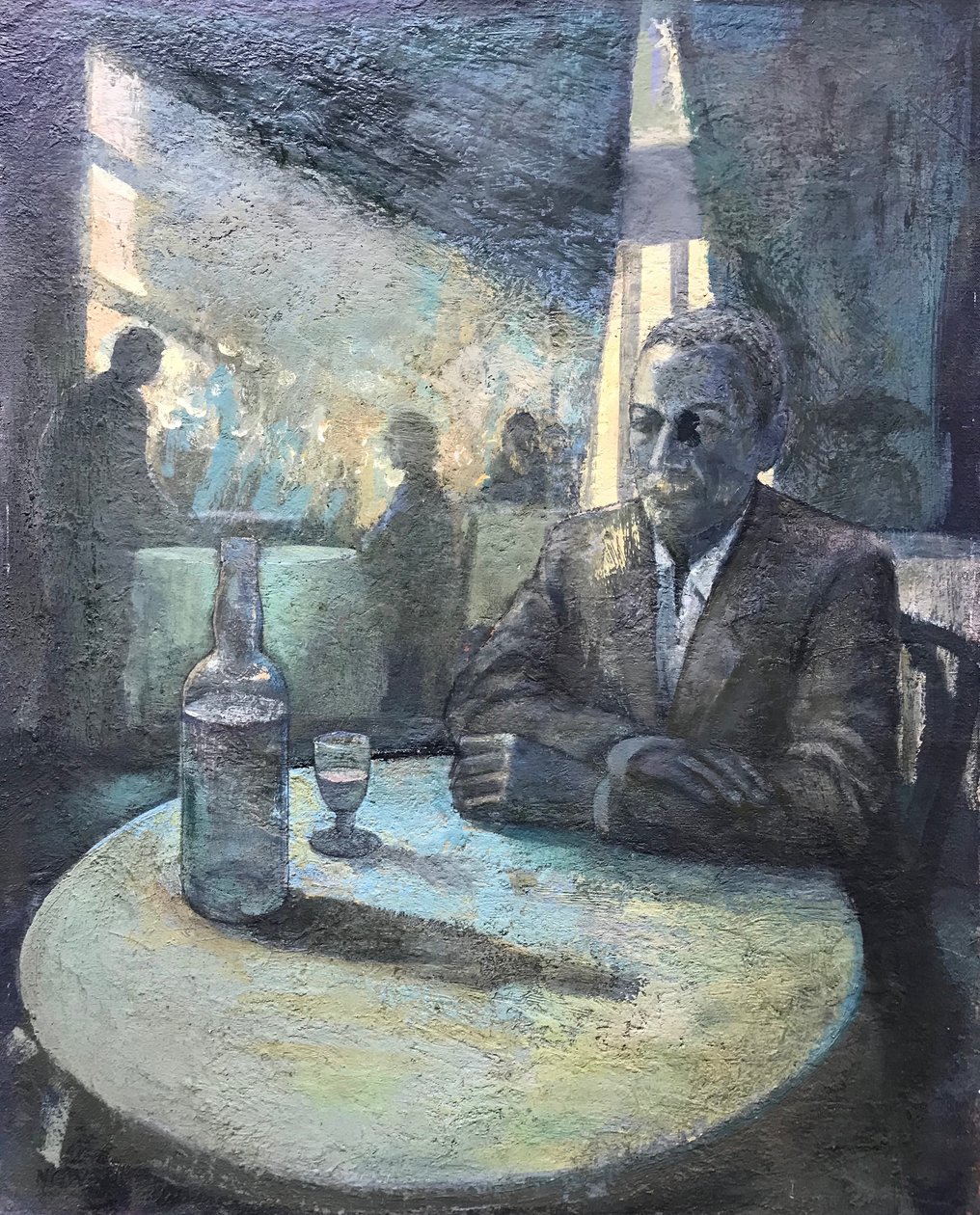 Palovesi, 2018-23 (öljy laudalle) tekijältä Nick Williams
