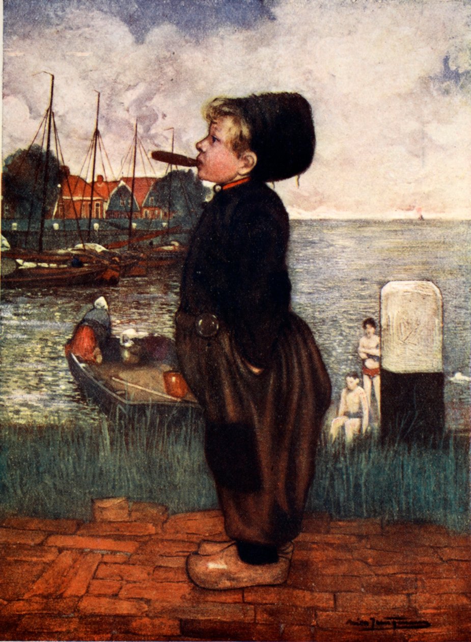 Poika tupakoi, Volendam, 1904 tekijältä Nico Jungman