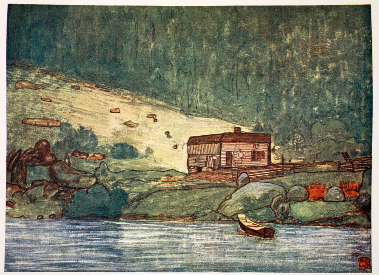 Pieni maatila Gjoban joenrannalla, 1905 tekijältä Nico Jungman