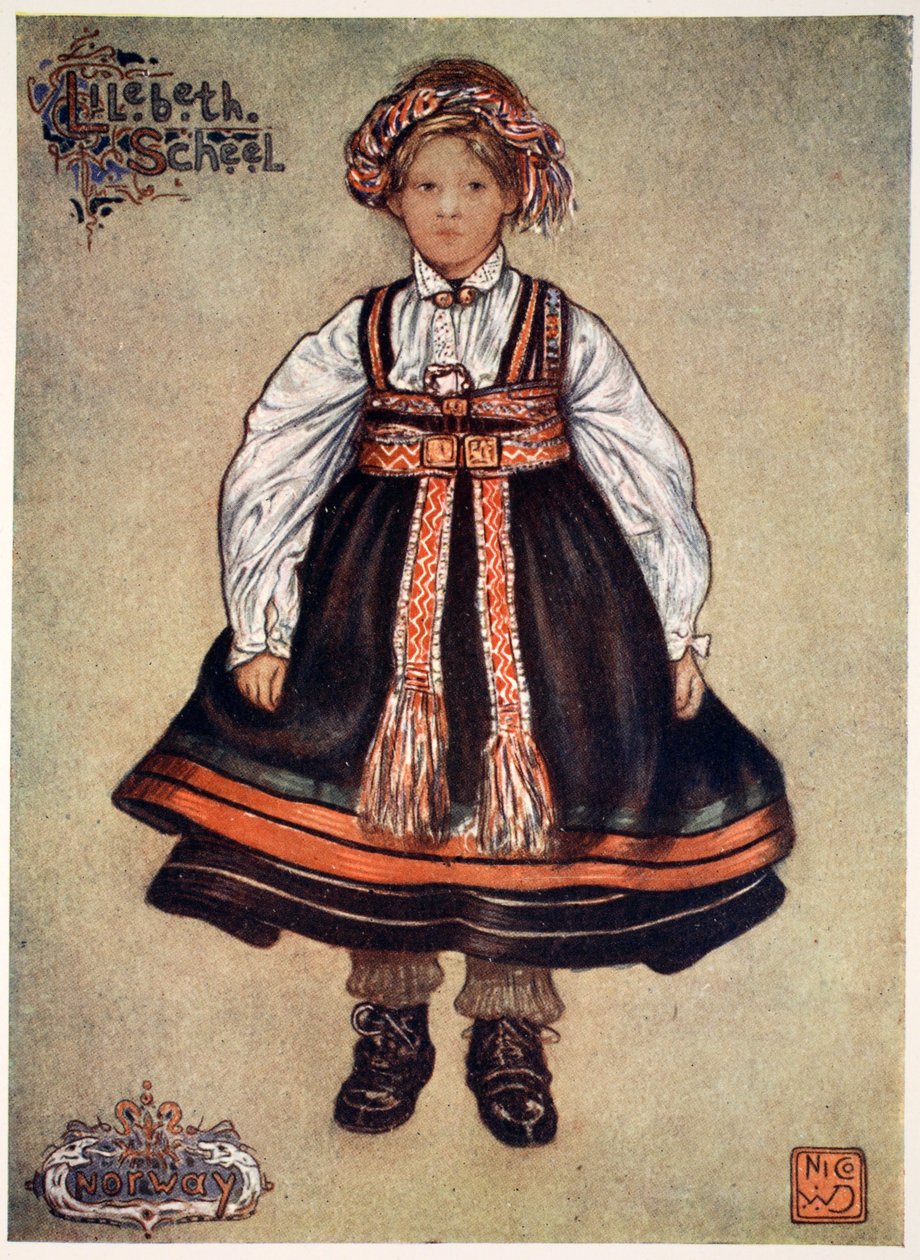 Pieni Saetersdalenin talonpoikaistyttö, 1905 tekijältä Nico Jungman