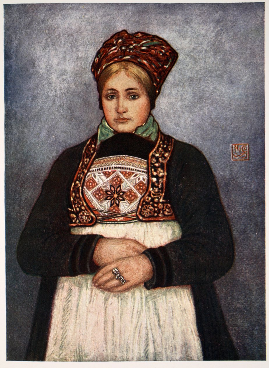 Maalaistyttö, Bergenin piiri, 1905 tekijältä Nico Jungman
