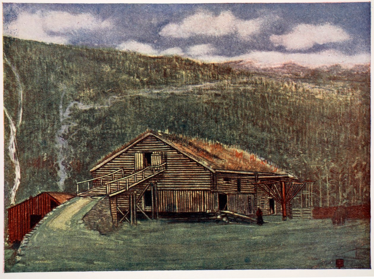 Maatila ja mylly Gjobassa, 1905 tekijältä Nico Jungman