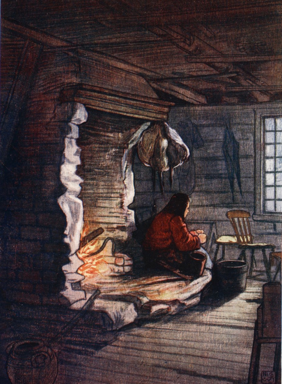 Illallisen valmistus: Mökin sisustus Selbossa, 1905 tekijältä Nico Jungman
