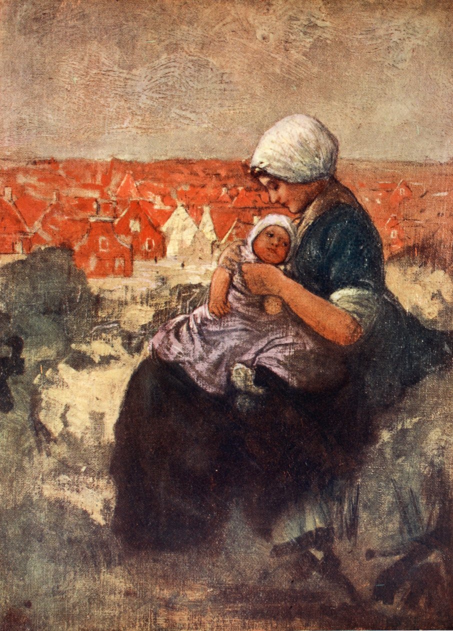 Äiti ja lapsi Scheveningenissä, 1904 tekijältä Nico Jungman