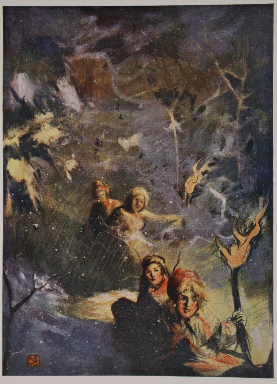 Kelkkailu soihdun valossa, 1905 tekijältä Nico Jungman