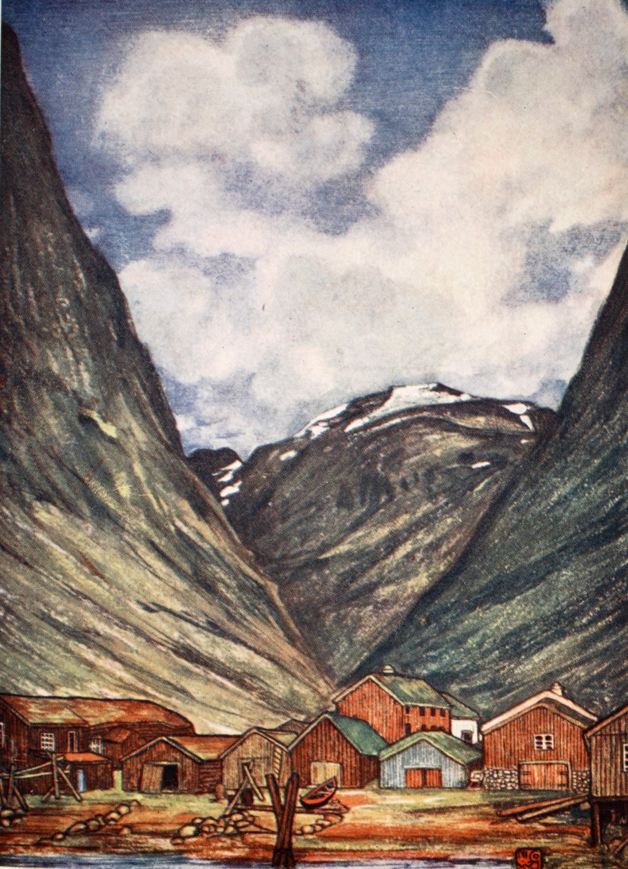 Lumihuippuinen vuori Sundalsorenissa, 1905 tekijältä Nico Jungman