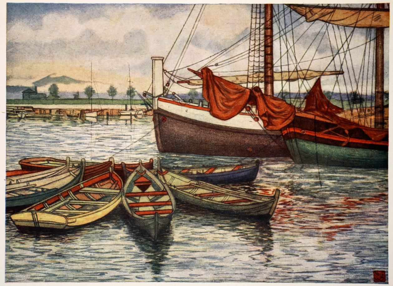 Trondheim: Vanhat veneet, 1905 tekijältä Nico Jungman