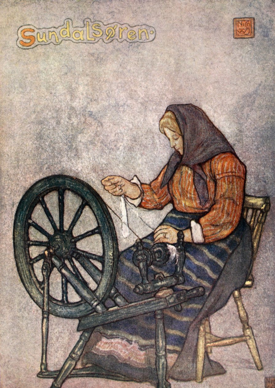 Woman Spinning, Sundalsoren, 1905 tekijältä Nico Jungman
