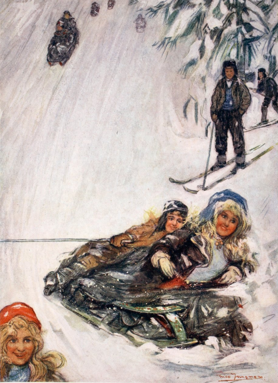 Tytöt kaatuneella reellä, Holmencollen, 1905 tekijältä Nico Jungman