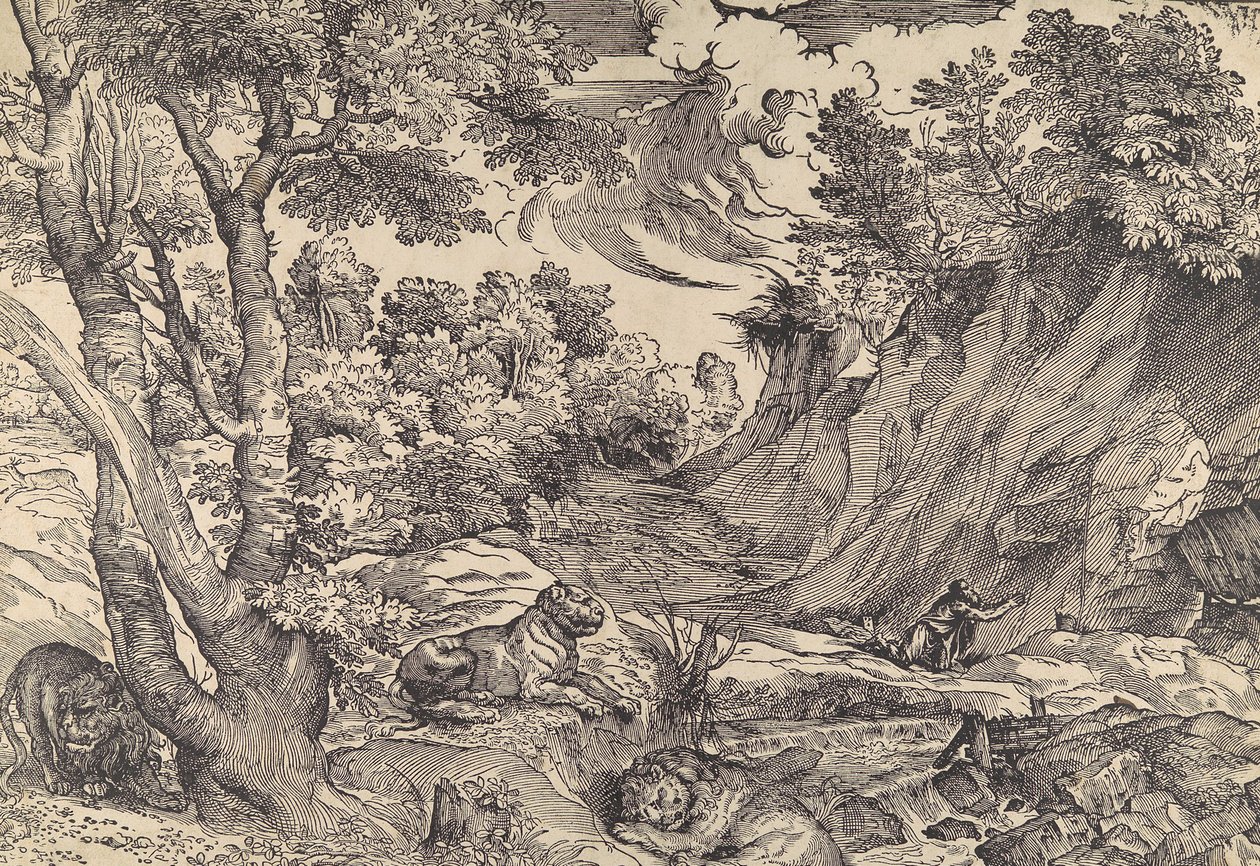 St. Jerome erämaassa, 1500-luvun puoliväli, 1500-luvun puoliväli. tekijältä Nicolò Boldrini.