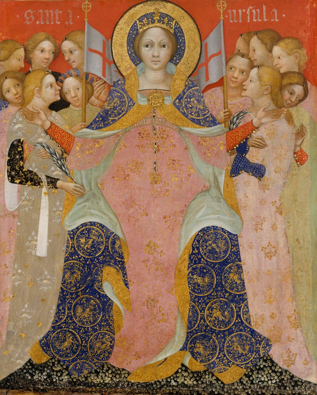 Pyhä Ursula ja neidot, noin 1410 (tempera ja kulta puulle). tekijältä Nicolò di Pietro