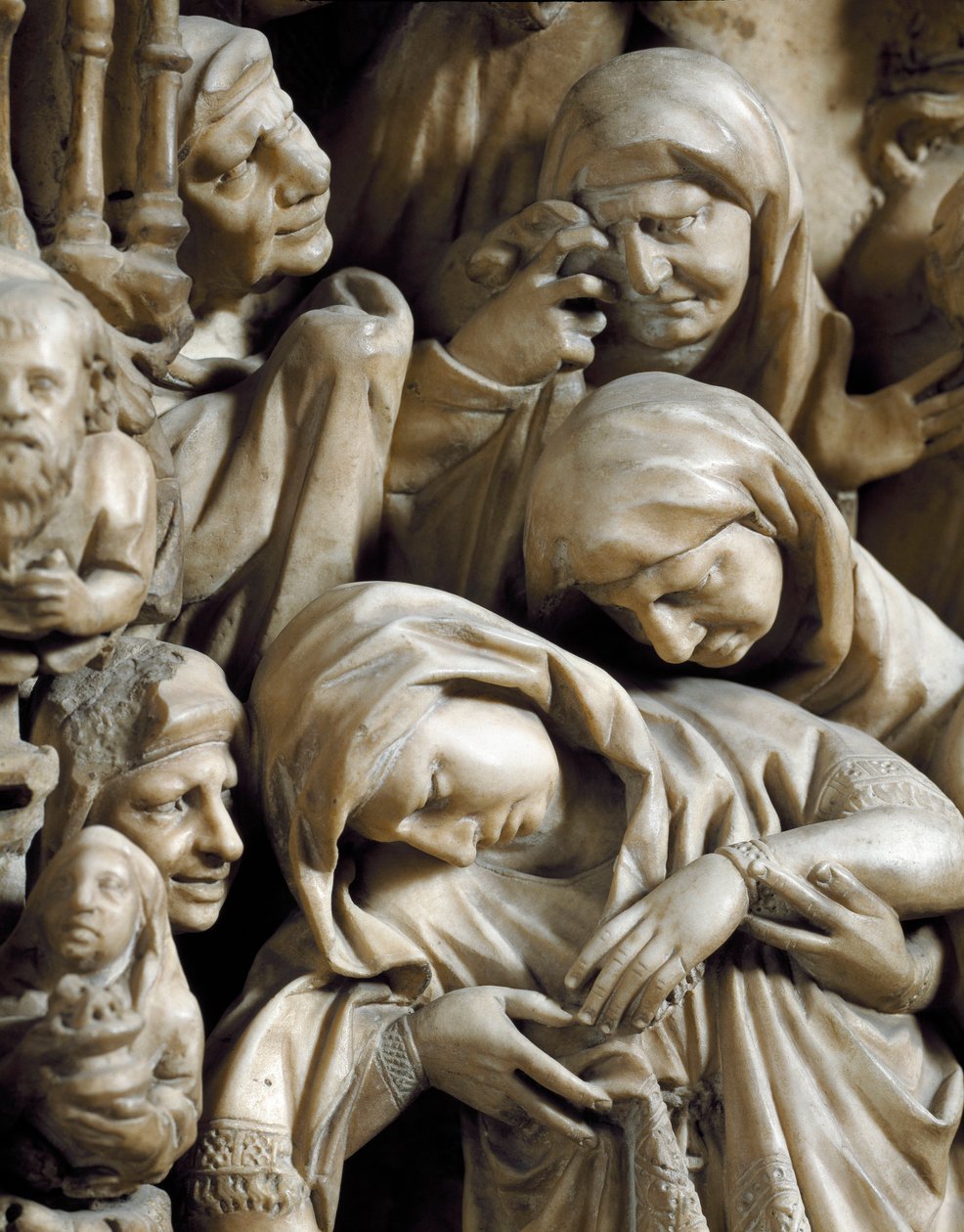 Goottilainen taide: "" Ristiinnaulitseminen"" Nicola Pisanon (1215/20-1278/84) marmorisaarnatuolien kohokuvio (yksityiskohta saarnatuolista) 1266-1268 - Cathedrale Notre-Dame-de-l
