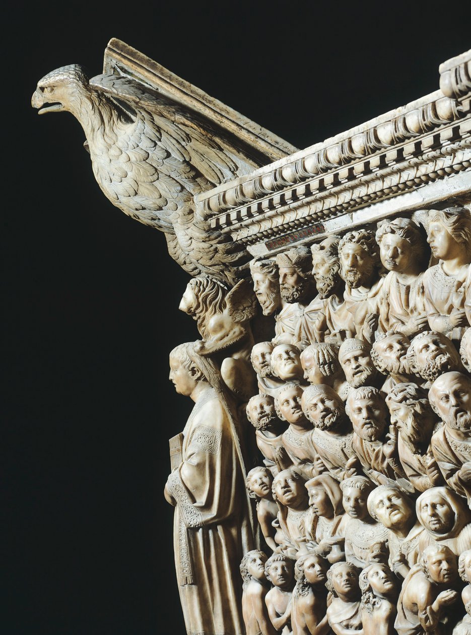 Pergamon tai saarnatuoli, kirjoittanut Nicola Pisano (aktiivinen 1258-1278), Detail, Sienan katedraali, Toscana, 1265-1269 tekijältä Nicola Pisano