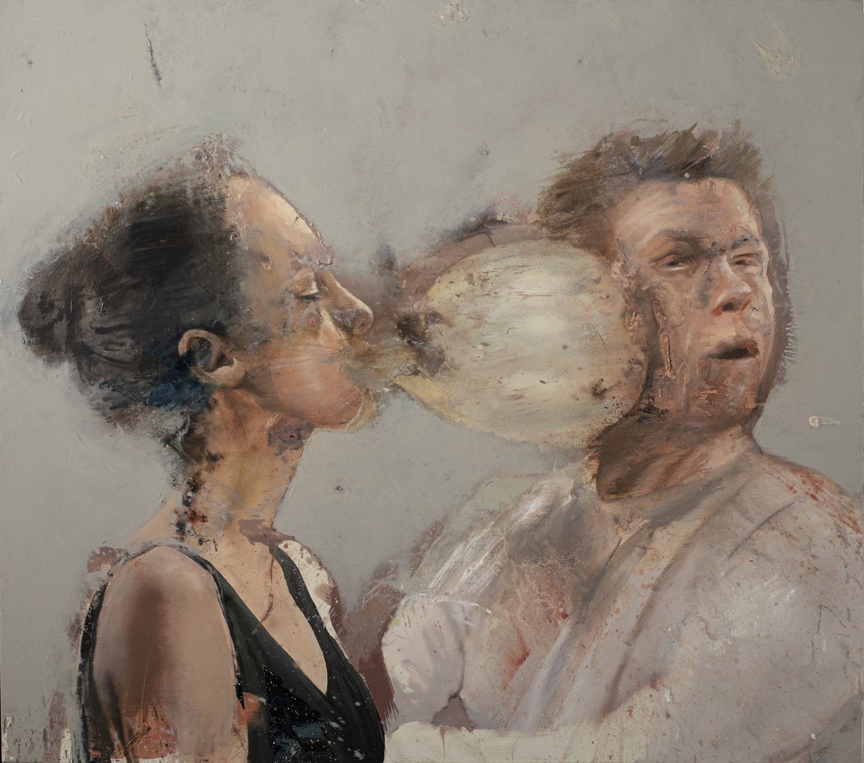 Bubble boxer girl II, 2022 (öljy kankaalle) tekijältä Nicola Pucci