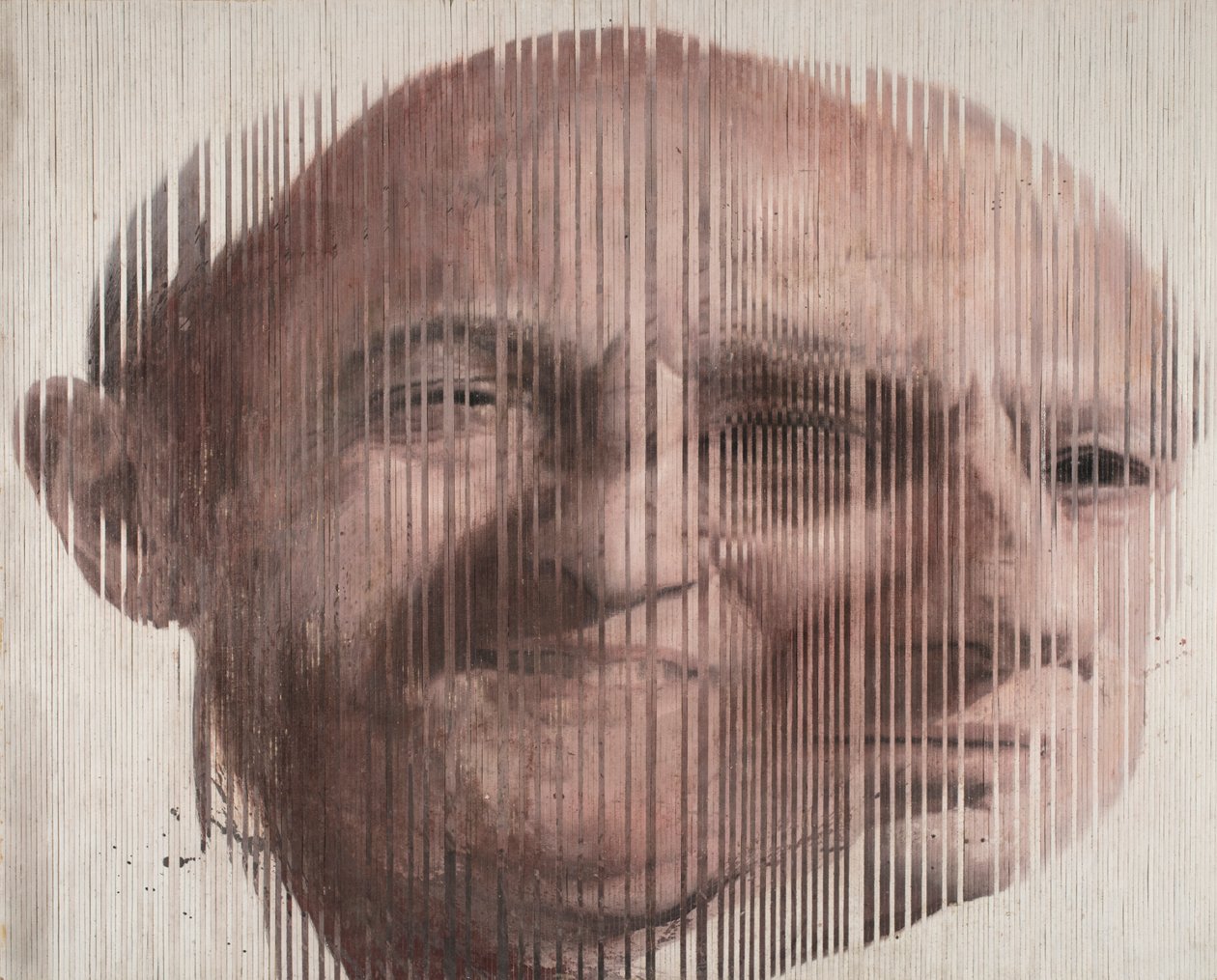 Face Fusion I, 2007 (öljy kankaalle leikattu ja levytetty kartongille). tekijältä Nicola Pucci