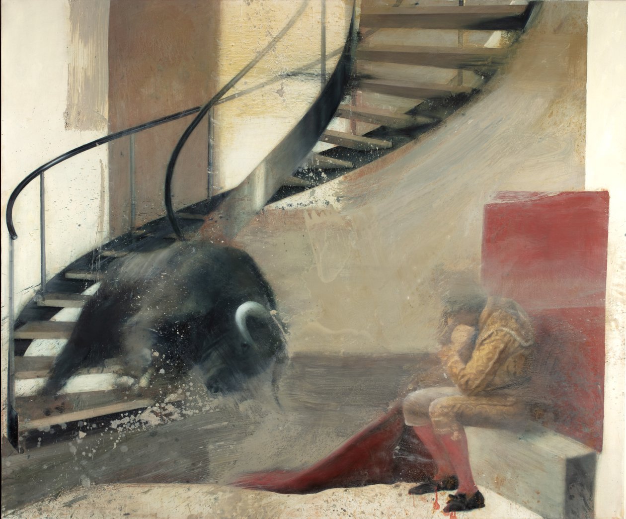Porrashärkä ja härkätaistelija I, 2013 (öljy kankaalle) tekijältä Nicola Pucci