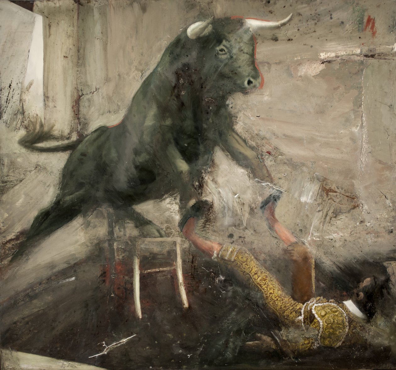 Toro-tuoli ja torero, 2017 (öljy kankaalle) tekijältä Nicola Pucci