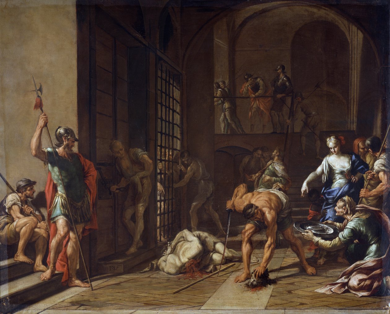 Nicola Vaccaron (1634-1709 tai n. 1720) Pyhän Johannes Kastajan mestaus, öljy kankaalle tekijältä Nicola Vaccaro