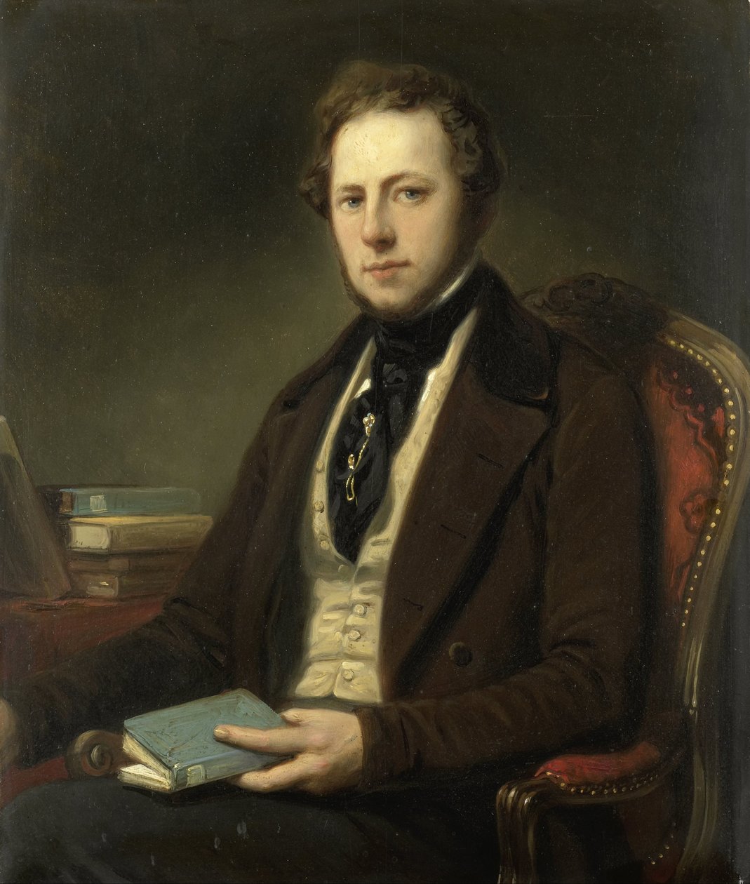 Miehen muotokuva, ehkä Petrus Augustus de Genestet (1829-1861) tekijältä Nicolaas Pieneman (attributed to)
