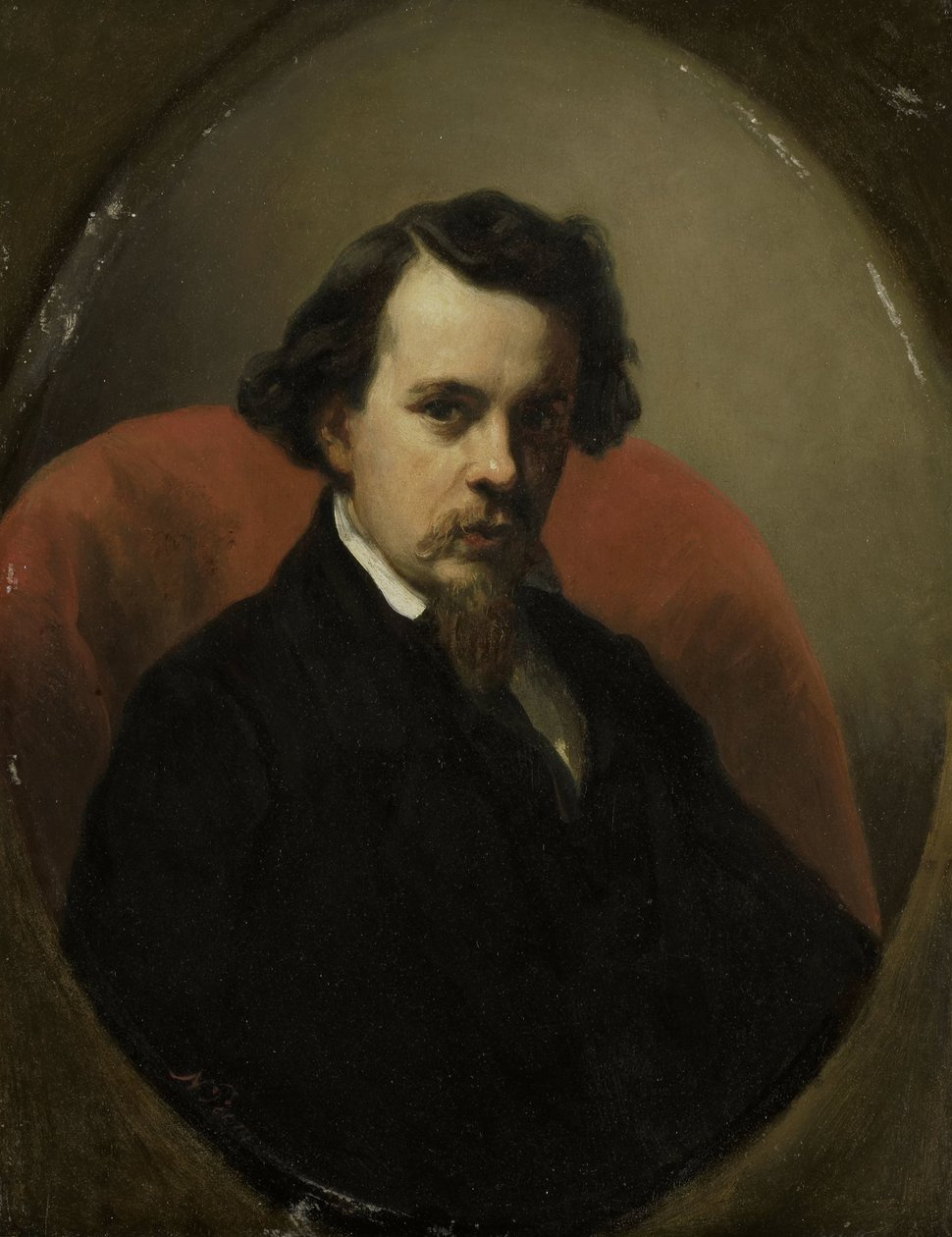 Taidemaalari Charles Henri Joseph Leickerin muotokuva tekijältä Nicolaas Pieneman (signed by artist)