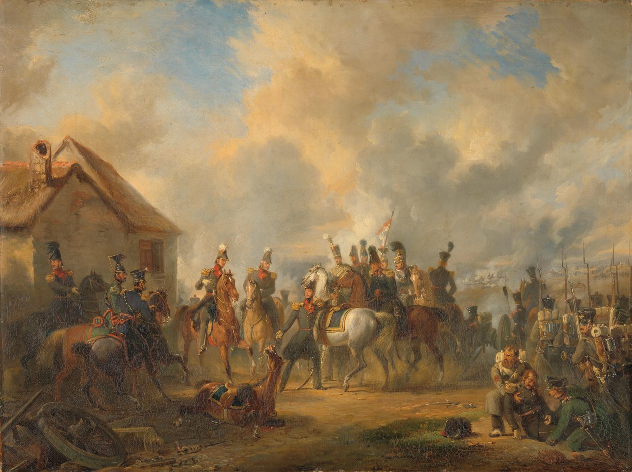 Bautersemin taistelu kymmenen päivän kampanjan aikana Kihlaus Bautersemissa tekijältä Nicolaas Pieneman (signed by artist)