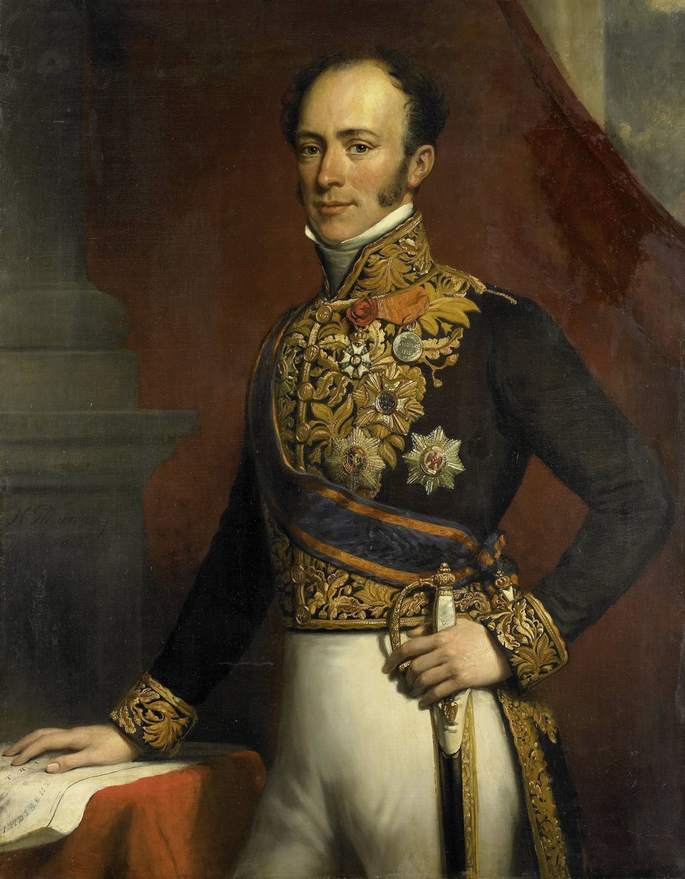 Retrat de Jan Jacob Rochussen, governador general de les Índies Orientals Holandeses tekijältä Nicolaas Pieneman
