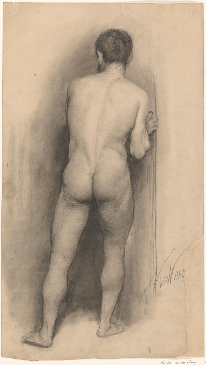 Mies alaston takaa katsottuna tekijältä Nicolaas van der Waay (signed by artist)