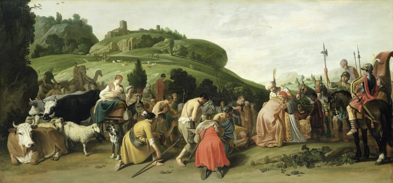 Joosef vastaanottaa isänsä Egyptissä 1628 tekijältä Nicolaes Cornelisz Moeyaert