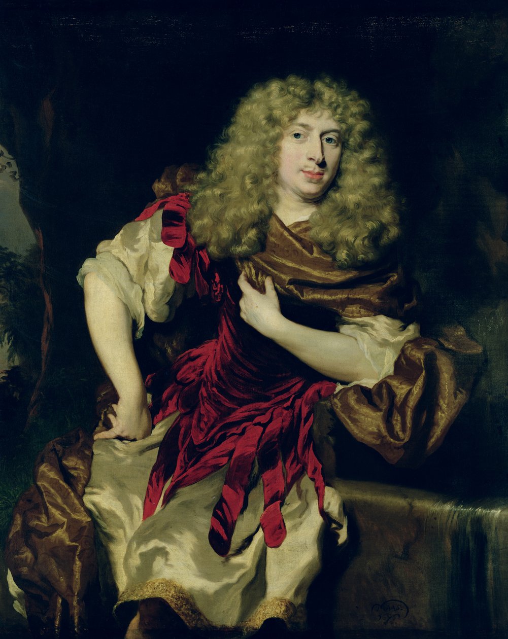Nuoren miehen muotokuva, 1676 tekijältä Nicolaes Maes