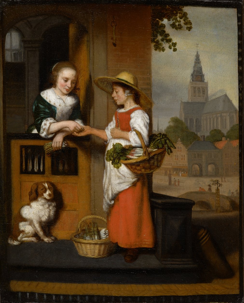 Vihannesmyyjä, n. 1650 tekijältä Nicolaes Maes