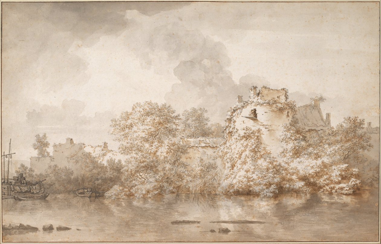 Joen maisema lähellä Montfoortia, n. 1655 tekijältä Nicolaes Pietersz. Berchem