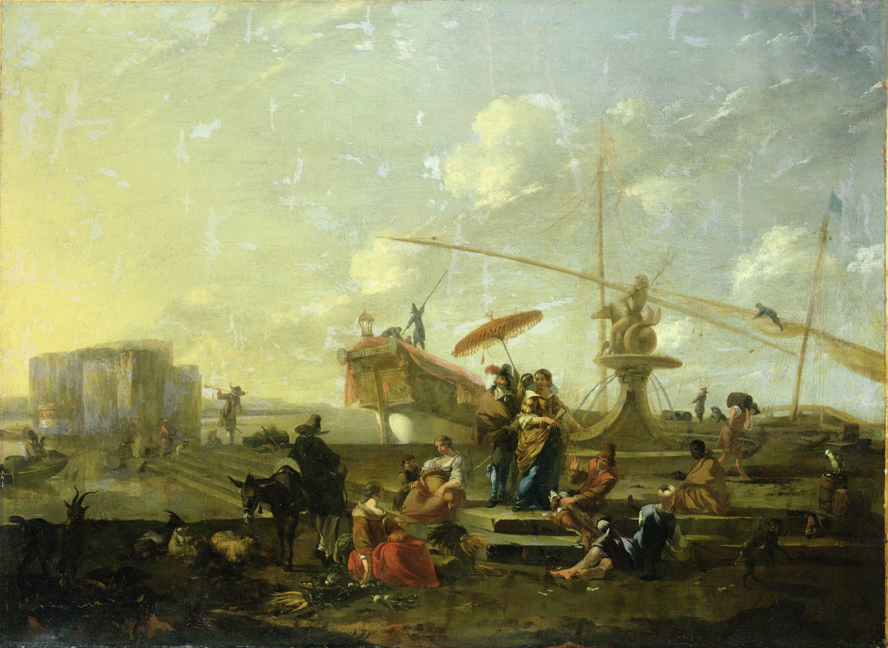 Genovan vanha satama tekijältä Nicolaes Pietersz. Berchem