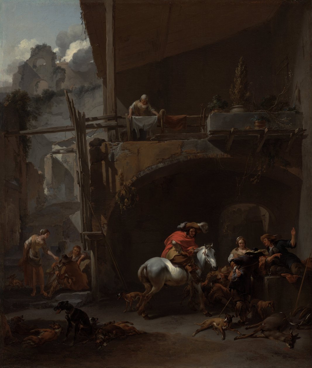 Paluu metsästyksestä tekijältä Nicolaes Pietersz. Berchem