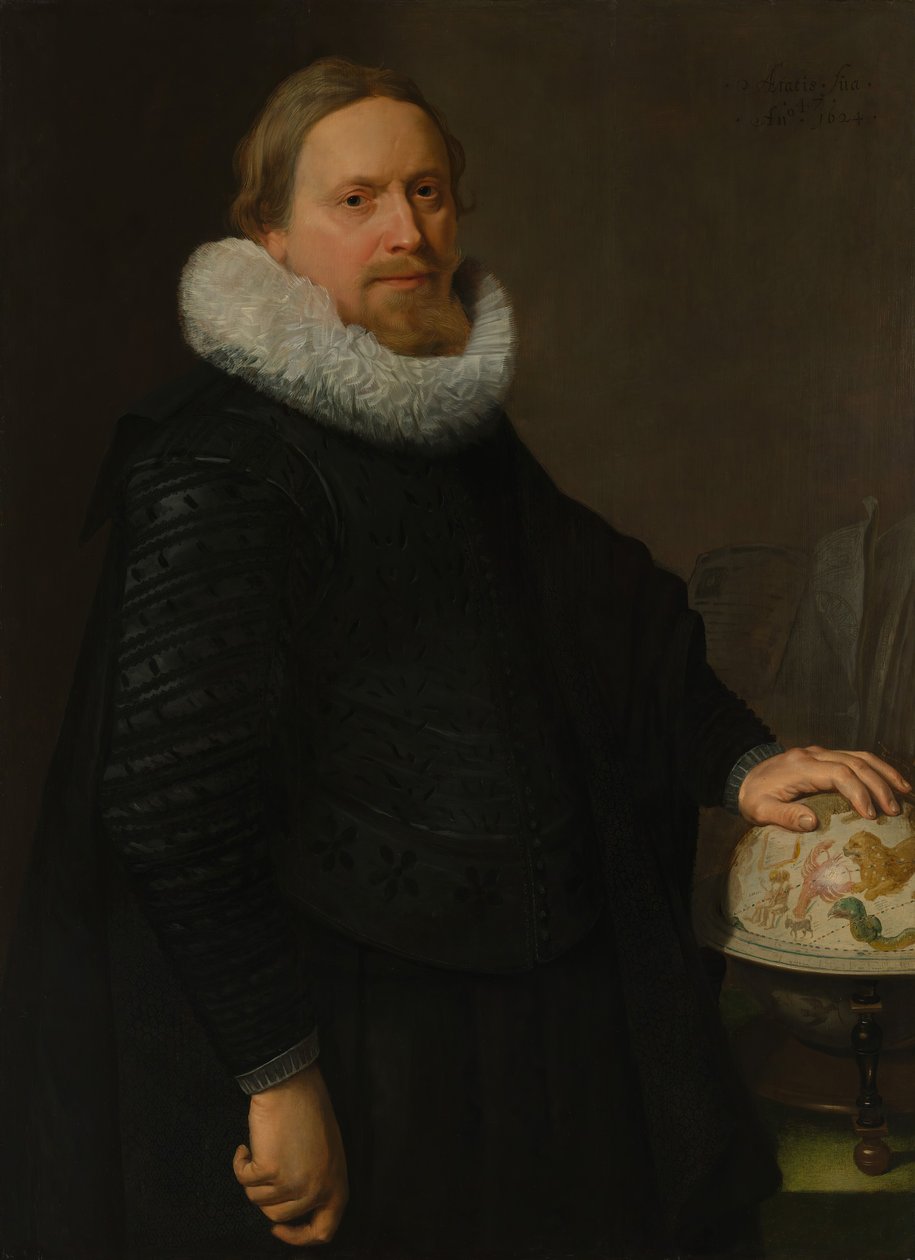 Mies, jolla on taivaanpallo, 1624. tekijältä Nicolaes Eliasz Pickenoy