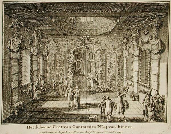 Ganimedesin luola (kaiverrus) tekijältä Nicolaes Jansz  Visscher