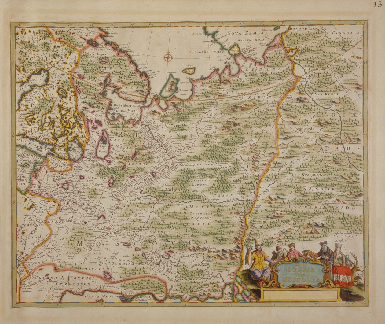 Venäjän ja Itä-Euroopan kartta Pienestä Atlasista, 1745 tekijältä Nicolaes Jansz Visscher