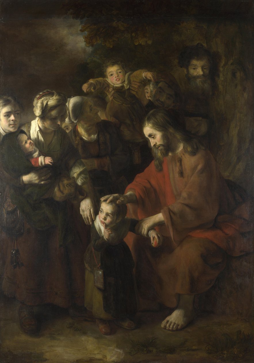 Kristus siunaa lapsia, 1652 tekijältä Nicolaes Maes
