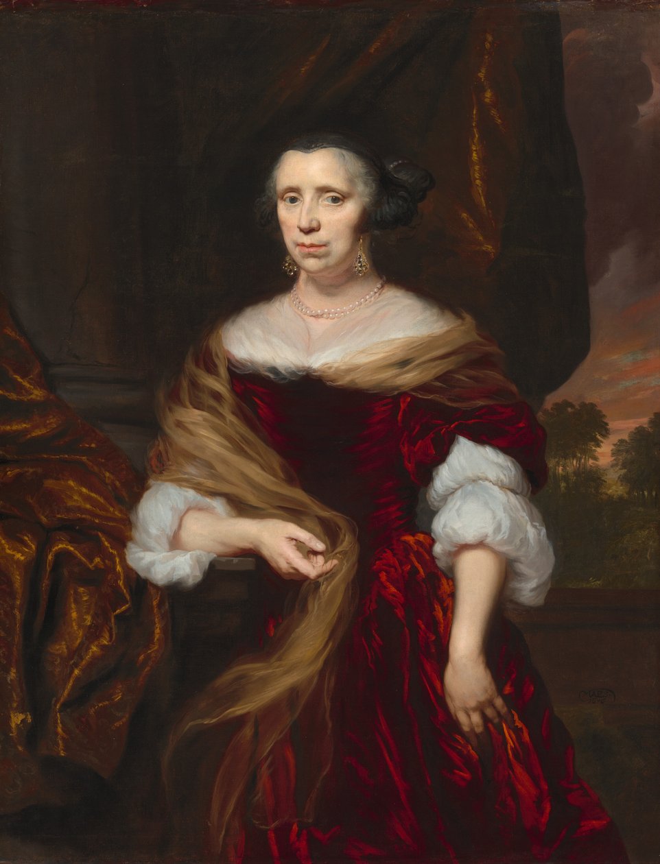 Naisen muotokuva, 1676. tekijältä Nicolaes Maes