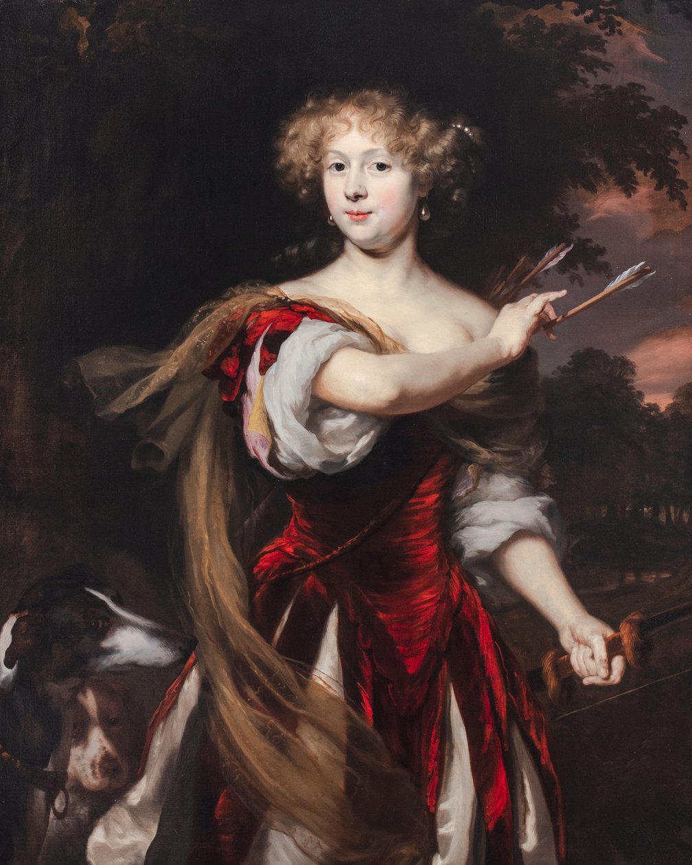 Naisen muotokuva Diana, n. 1670-1690 (öljy kankaalle) tekijältä Nicolaes Maes