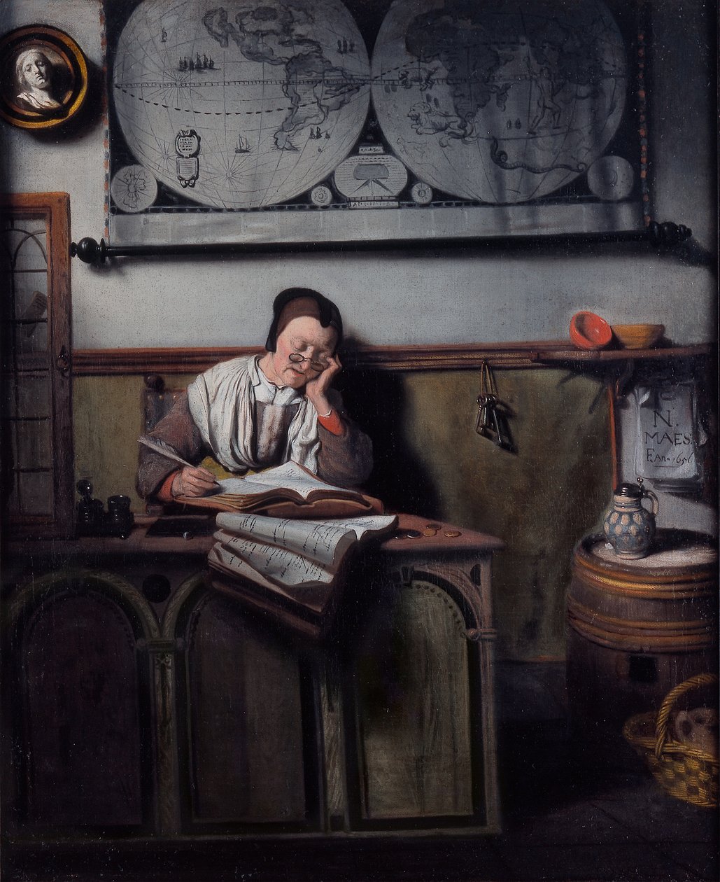 Tilinhoitaja tekijältä Nicolaes Maes