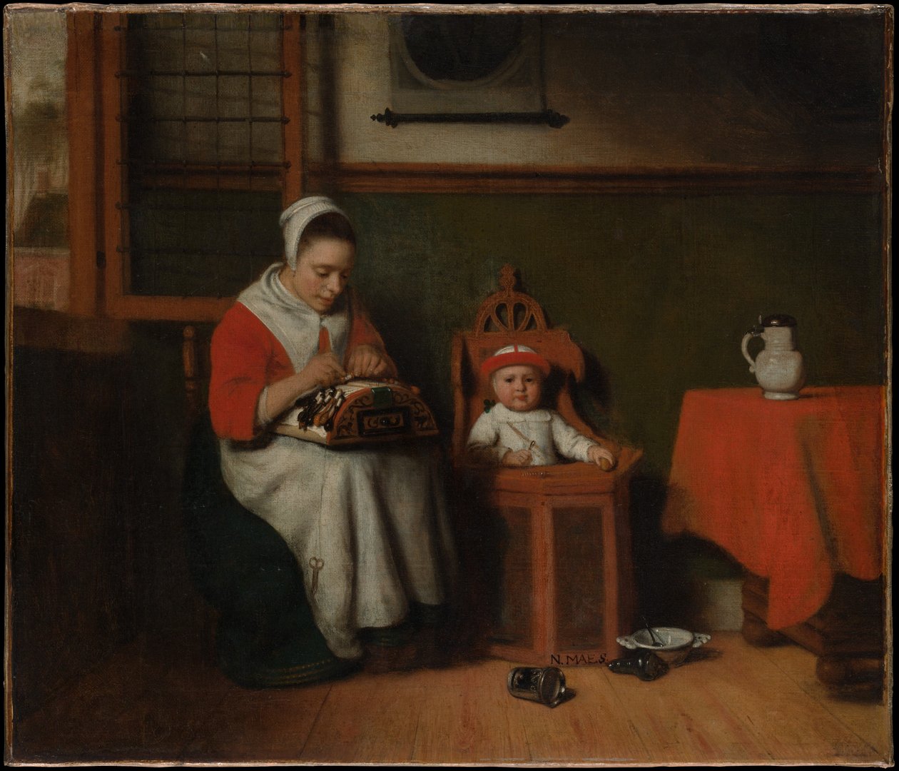 Pitsinnyplääjä tekijältä Nicolaes Maes