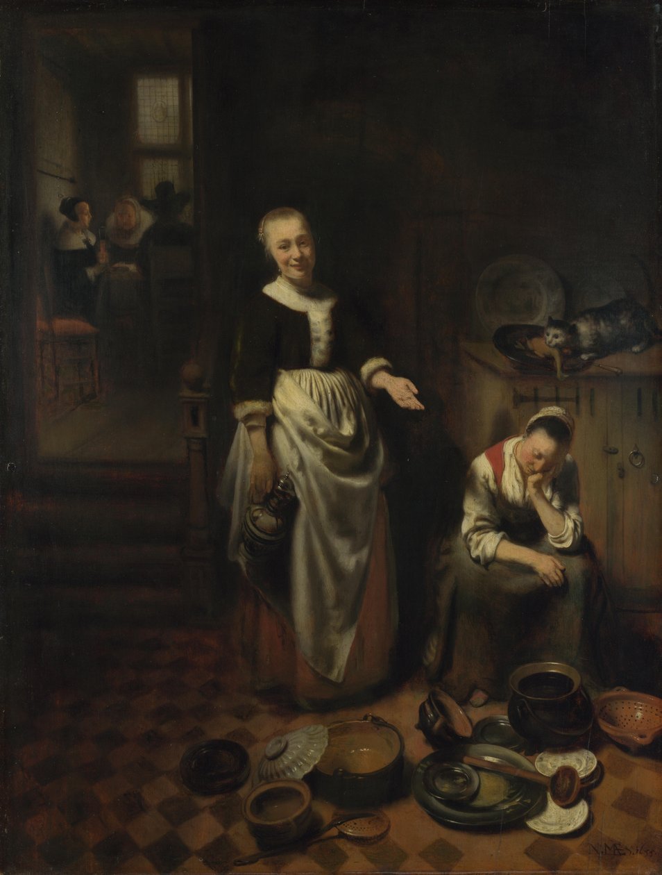 Tyhjä palvelija tekijältä Nicolaes Maes