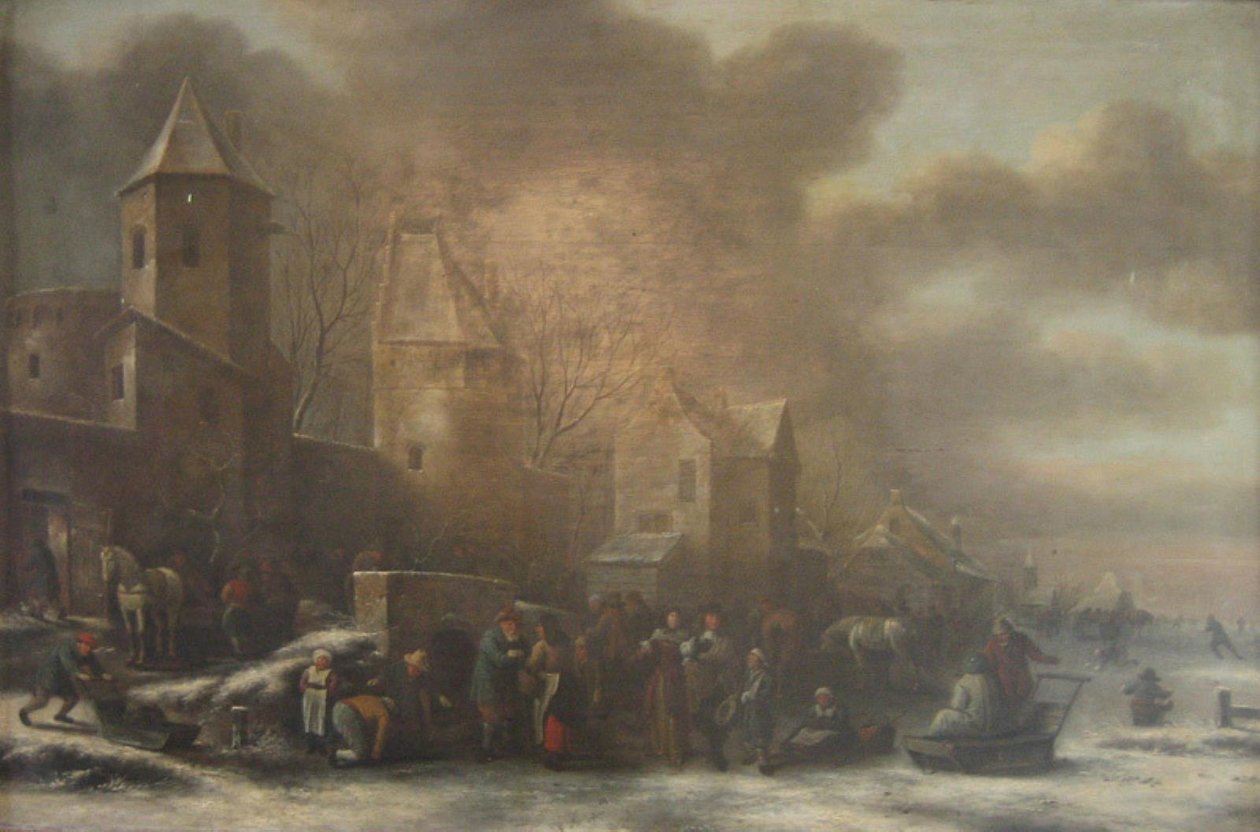 Hollantilainen talvimaisema tekijältä Nicolaes Molenaer