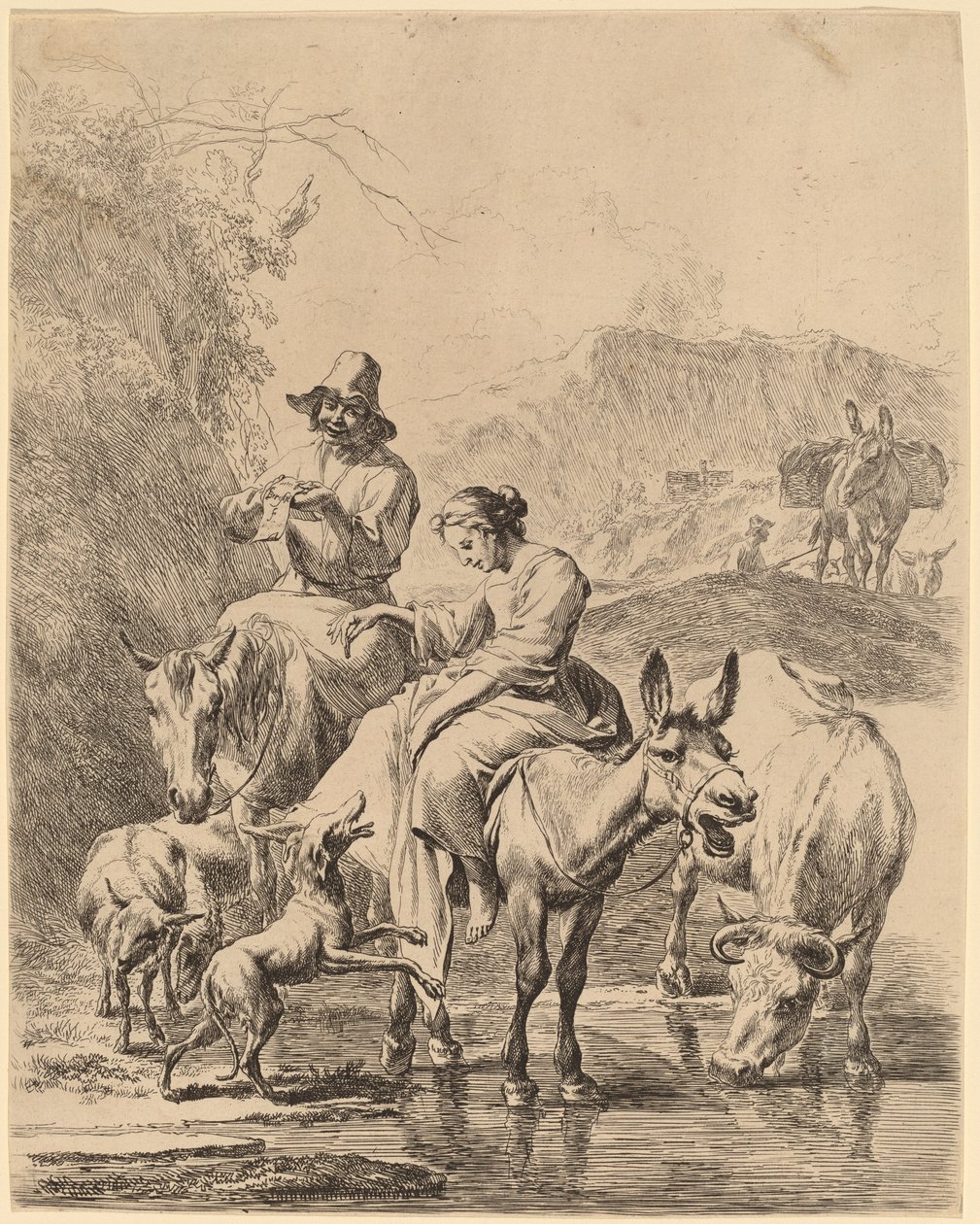 Paimentar aasilla tekijältä Nicolaes Pietersz Berchem