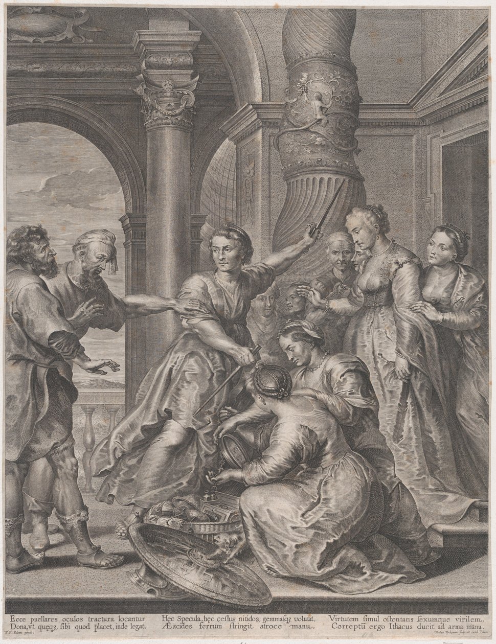 Akhilleus ja Lycomedeen tyttäret, n. 1620-26, n. 1620-26. tekijältä Nicolaes Ryckmans